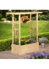 Dobar Hochbeet »Pflanzkasten "Pergola" aus Holz, Natur« Der Rankkasten ist ca. 117 x 39 x 119 cm (LxBxH) groß und ca. 9,86 kg, Größe B/H/T: 117 cm...
