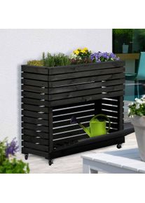 Dobar Hochbeet »"Rolla" Gr. XL, Anthrazit« ca. 92 x 32,5 x 78 cm (L x B x H) groß und ca. 14,6 kg, Größe B/H/T: 92 cm x 78 cm x 32,5 cm