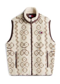 Tommy Jeans M&auml;n V&auml;st ecru / brun / ljusbrun / r&ouml;d Storlek XXL