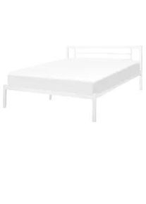 Beliani Metallbett 160/200cm Weiß Cusset , Metall , 160x200 cm , Schlafzimmer, Betten, Metallbetten