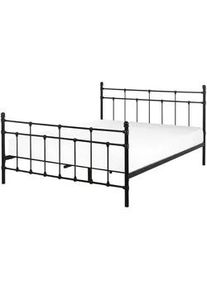 Beliani Metallbett 140/200cm Schwarz Lynx , Metall , 140x200 cm , Schlafzimmer, Betten, Metallbetten