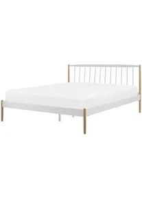 Beliani Metallbett 140/200cm Weiß Maurs , Metall , 140x200 cm , Schlafzimmer, Betten, Metallbetten
