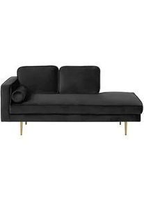 Beliani Chaiselongue Samtstoff schwarz linksseitig Miramas , Textil , 171x63x79 cm , Wohnzimmer, Sofas & Couches, Sofas, Recamieren