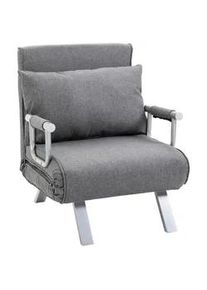 HOMCOM 3-In-1 Schlafsofa Schlafsessel Armlehne Klappbett Gästebett Chaiselongue Grau , Kunststoff , 69x80x65 cm , Wohnzimmer, Sofas & Couches, Schlafsofas, Schlafsessel