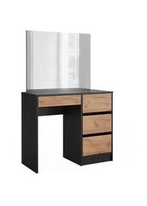 VICCO Schminktisch Sherry Anthrazit/Goldkraft Eiche 90 cm mit Spiegel , Anthrazit, Honigeiche , Holzwerkstoff , 4 Fächer , 4 Schubladen , Rechteckig , 90x75x40 cm , Schlafzimmer, Schminktische