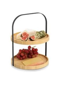 zeller Etagere Bambus Mavaro 2-stufig , Naturmaterialen , 33 cm , Geschirr, Tischkultur & Serviergeschirr, Etageren