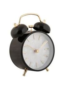 Karlsson Wecker Retro Pearl Glow Ø 8 cm , Schwarz , Metall , Rund , 8x12x4.6 cm , Ce , Dekoration, Uhren, Wecker