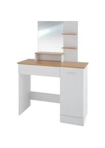 TecTake Schminktisch Zoe,90 x 40 x 137,5 cm,weiß/buche , Weiß, Honig , Holzwerkstoff , Rechteckig , 40x138.5x90 cm , Schlafzimmer, Schminktische
