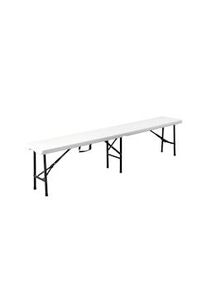 METRO PROFESSIONAL Banco plegable Pamua, acero, tablero HDPE, 183 cm, blanco