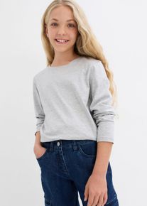 bonprix Camiseta de manga larga de algodón orgánico puro (3 unidades), negro, 128/134