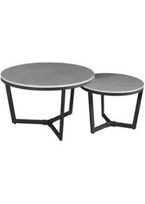 Mid.you Couchtisch , Dunkelgrau , Metall, Stein , rund , 68.5x43x68.5 cm , Wohnzimmer, Wohnzimmertische, Couchtische, Couchtische rund