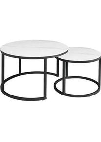 Mid.you Couchtisch , Weiß , Stein , rund , 68x43x68 cm , Wohnzimmer, Wohnzimmertische, Couchtische, Couchtische rund