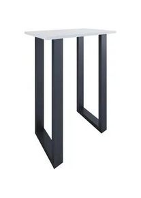 Bartisch , Schwarz, Weiß , Metall, Holzwerkstoff , rechteckig , U-Form , 50x102x80 cm , schnell aufzubauende und stabile Arbeitsfläche , Esszimmer, Esstische, Stehtische