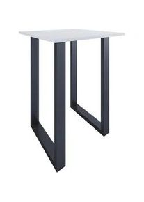 Vcm Bartisch , Schwarz, Weiß , Metall, Holzwerkstoff , quadratisch , U-Form , 80x102x80 cm , Esszimmer, Esstische, Stehtische