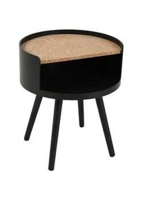 Livetastic Beistelltisch , Naturfarben, Schwarz , Holz, Holzwerkstoff , Pinie, Kork , massiv , rund , konisch , 40x46x40 cm , Stauraum, offenes Fach , Wohnzimmer, Wohnzimmertische, Beistelltische