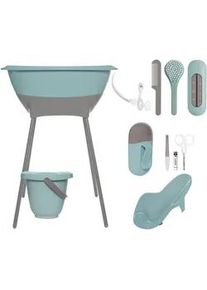 Luma Babybadeset , Türkis , Kunststoff , 8-teilig , 40x46x79 cm , Pflegen, Baden, Babybadewannen