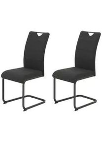 Mid.you Schwingstuhl-Set , Schwarz , Metall, Textil , eckig , 43x99x60 cm , mit Griff, abwischbar , Esszimmer, Stühle, Schwingstühle