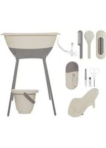 Luma Babybadeset , Taupe , Kunststoff , 8-teilig , 40x46x79 cm , Grüner Punkt , Pflegen, Baden, Babybadewannen