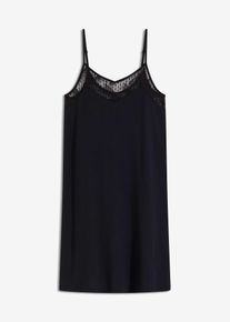 bonprix Női Rövid hálóing puha modál keverékből, fekete, 36/38