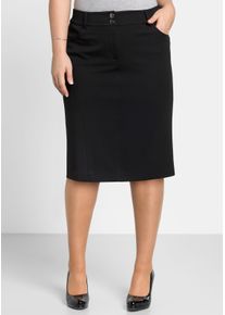 sheego Damen Bleistiftrock mit Bodyforming-Effekt in schwarz ,Größe 56, Witt, 62% Polyester, 33% Viskose, 5% Elasthan. Einsatz: 83% Polyamid, 17% Elasthan