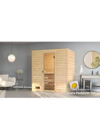 Weka, Sauna &raquo;Valida&laquo; Set, 4, 5 kW Bio-Ofen mit digitaler Steuerung, natur, Bio-Ofen, natur