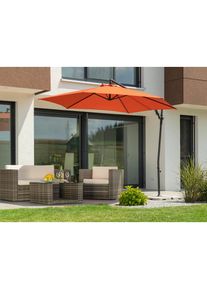 Schneider Schirme, Ampelschirm &raquo;Genua&laquo; mit Schirmst&auml;nder, ohne Wegeplatten, terracotta, Obermaterial: 100% Polyester, terracotta