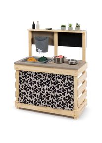 Muddy Buddy , Outdoor-Spielk&uuml;che &raquo;Big Leo&laquo; natur - warmgrau; FSC - sch&uuml;tzt Wald, natur - warmgrau, Holz, Polyester, natur - warmgrau