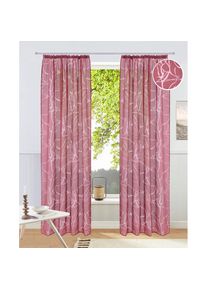 my home , Gardine »Anna« Kräuselband 1 Stk. tlg. Viskose, Polyester, Äste-Motiv , bordeaux , Obermaterial: 70% Viskose, 30% Polyester , 225 cm