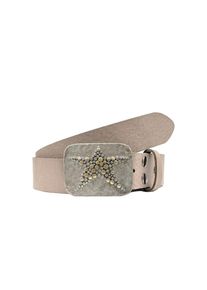 Rettungsring G&uuml;rtel, Damen, Lederg&uuml;rtel, Grau, Grau, Hochwertiges Vollrindleder aus Italien 4cm Breite