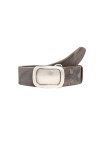 Rettungsring G&uuml;rtel, Damen, Lederg&uuml;rtel rustikaler Look, grau, grau, Hochwertiges Vollrindleder aus Italien 4cm Breite