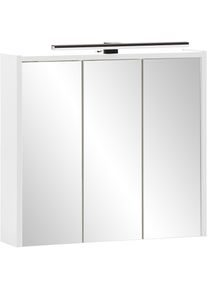 Schildmeyer , Spiegelschrank »Katta, Breite 65 cm, 3-türig« Mit LED-Beleuchtung und Steckdosenbox , mattweiß