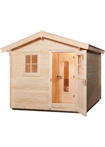 Weka , Saunahaus »Mikkeli« Set, 7,5 kW Bio-Ofen mit digitaler Steuerung , natur