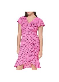 Gina Bacconi, Damen, Kleider, Abito Avvolgente in Georgette Fino con Frange, Mehrfarbig, (40)