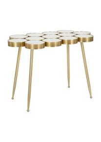 Mauro Ferretti Tavolinetto in metallo dorato e piano con specchi cm 100x55x70