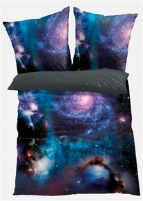 Dubbelzijdig dekbedovertrek linon - blauw - maat 135x200 cm - 100% katoen - bonprix