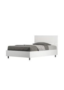 Letto una piazza e mezza contenitore 120x190 testata dritta bianco frassino Demas