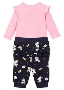 Langermet babybody+sweatbukse økologisk bomull (2-delt sett), rosa, størrelse 92/98, bonprix