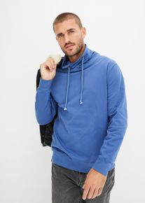 Schalkragen-Sweatshirt aus reiner Bio-Baumwolle, blau, Gr&ouml;&szlig;e 52/54 (L), 100% Baumwolle, bonprix