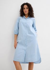 Blusenkleid aus leichter Baumwolle, blau, Größe 54, 100% Baumwolle, bonprix