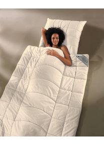 Sannwald Naturfaserbettdecke »Zirbenflocken« leicht Füllung Zirbenflocken 1 Stk. tlg. Körperzonensteppung in beige, Größe B/L: 130 cm x 190 cm