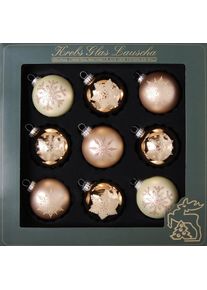 Krebs Glas Lauscha Weihnachtsbaumkugel »Cappuccino in braun, Größe 8 cm