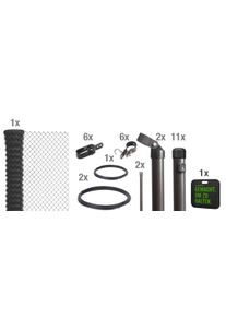 Alberts Maschendrahtzaun Höhe: 80 - 200 cm in grau, Größe H/L: 100 cm x 25 m