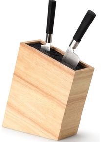 CONTINENTA Messerblock 1 Stk. aus Gummibaumholz in beige