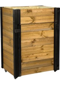 Dobar Green Label Hochbeet »rollbar, mit Staufach, inkl. Schafswolle, Gr. L« Maße: ca. 60 x 40 x 80 cm bei einem Gewicht von ca. 15,40 kg, Größe...