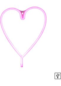 Just Light LED Wandleuchte »NEON-HERZ« LED-Board 1 Stk. Warmweiß in pink