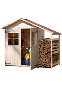 Weka Garten-Geräteschrank »Gr. 2« BxTxH: 245x105x216 cm, mit Schleppdach in beige