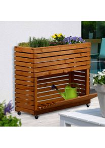 Dobar Hochbeet »"Rolla" Gr. XL, Braun« ca. 92 x 32,5 x 78 cm (L x B x H) groß und ca. 14,6 kg, Größe B/H/T: 92 cm x 78 cm x 32,5 cm