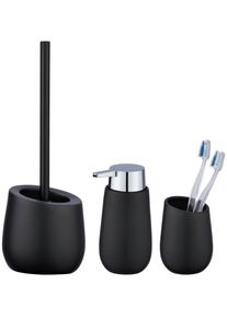 Wenko Set badkameraccessoires Badi gemaakt van keramiek (set, 3-delig) badkameraccessoires zwart