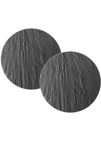 Wenko Pannenonderzetter Leisteen Pannendrager van gehard glas, leisteen-look, voor pannen & koekenpannen (set, 2-delig) accessoires zwart