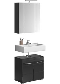 Inosign Badkamerserie Malmö, 2-delig, inclusief LED-verlichting, bestaande uit: (set, 2-delig) badmeubelsets zwart